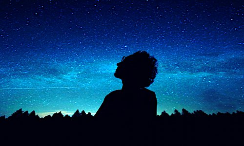 alzheimers temt cap silhouette of man at dusk stars